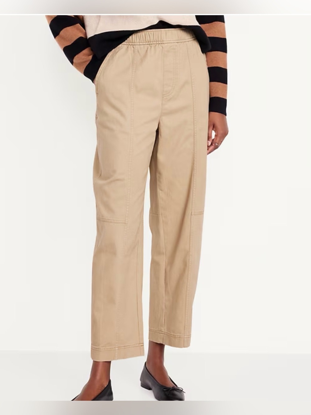 Old Navy High-Waisted Barrel Ankle Pants Khaki XS Petite NWT